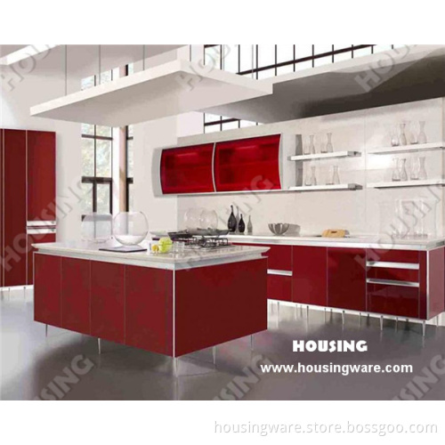 Newest Design Kitchen Cabinet with Lacquer Finish with Cabinet Doors